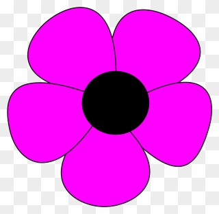 Simple Flower Clipart - Simple Flower Drawing Pink - Png Download