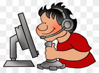 Clipart Person Computer - Guy Playing Video Games Clipart - Png Download