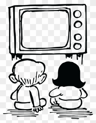 Free Clipart Of Kids Watching Tv - Watching Tv Drawing Easy - Png Download