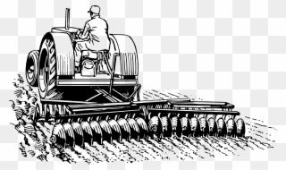 Vector Clipart Tractor - Disc Harrow Clip Art - Png Download