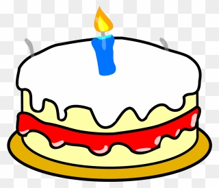 Microsoft Clip Art - First Birthday Cake Cartoon - Png Download