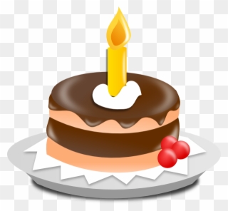 Birthday Cake Clip Art Microsoft - One Candle Birthday Cake - Png Download
