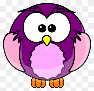 Purple Cartoon Owl Clip Art - Cartoon Owl - Png Download