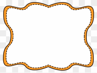 Orange Wavy Stitched Frame - Gold Glitter Frame Png Clipart