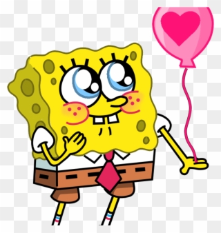Spongebob Clipart Image Result For Its My Birthday - Happy Spongebob With Hearts - Png Download