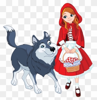 Big Bad Wolf Little Red Riding Hood Clip Art - Little Red Riding Hood Drawing - Png Download