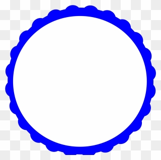 Blue Scallop Circle Frame Clipart - Blue Oval Frame Clip Art - Png Download