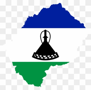 I - Lesotho Flag Map Png Clipart