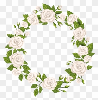 White Rose Wreath Png Clipart