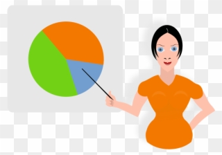 Clipart - Person Pointing At Pie Chart - Png Download