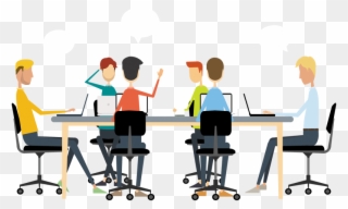 Business Discussion Cliparts - People In A Meeting Cartoon - Png Download