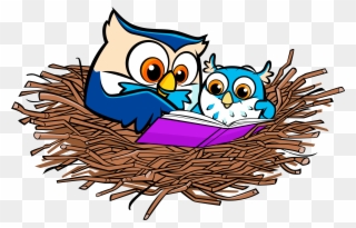 19 Owl Nest Graphic Free Huge Freebie Download For - Owls Reading Clip Art - Png Download