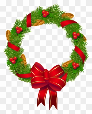 Pinart Christmas Pine Wreath Clipart Wreath Clipart - Christmas Pine Wreath Transparent - Png Download