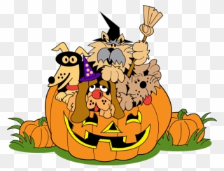 Free Cute Halloween Clipart - Halloween Animals Clip Art - Png Download