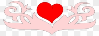 Valentine's Day Heart Banner Line Art Symbol - Clip Art - Png Download