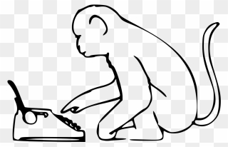 File - Typing Monkey - Svg - Wikimedia Commons - Monkey Drawing With Tail Clipart