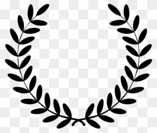 Clipart - Laurel Wreath - Leaf Wreath Black And White - Png Download