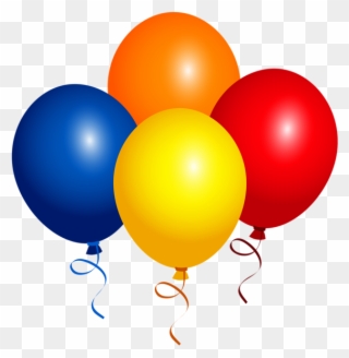 Birthday Clips, Clipart Images, Make Your Own, Make - Bunch Of Four Balloons - Png Download