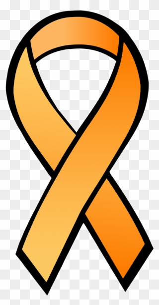 Ribbon,satin,orange - Ovarian Cancer Ribbon Clipart