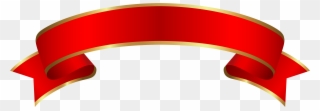 Clipart Free Banners Transparent Circle - Red And Gold Ribbon Banner - Png Download