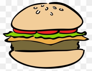 Burger Meal Vector Image Illustration Of Fast - Hamburger Clipart