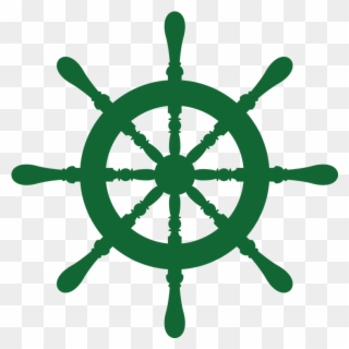 Ship Wheel Laker School Green Med Right - Navy Logo Design Clipart