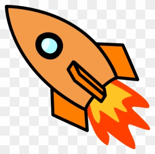 Orange Clipart Ship - Rocket Launch Clip Art - Png Download
