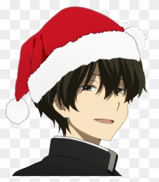Santa Hat Clipart Anime Guy Christmas - Anime Santa Hat Png Transparent Png