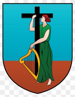 Official Lady And The Harp High Resolution - Montserrat Coat Of Arms Clipart