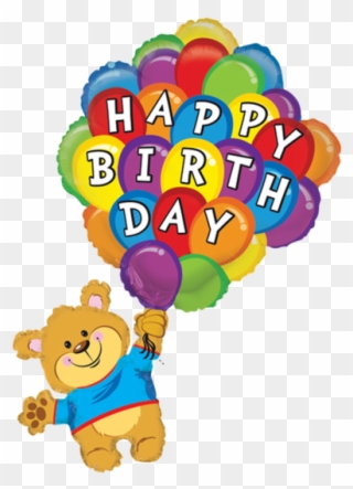 Joyeux Anniversaire Happy Birthday Other Cards - Birthday Balloon And Bear Clipart