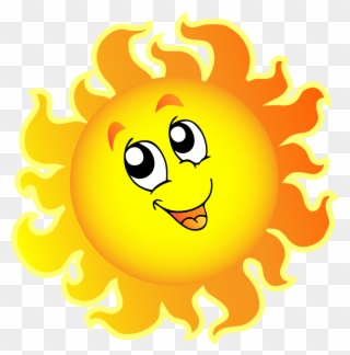 Illusion Clipart Kid Drawing - Cartoon Sun And Clouds - Png Download