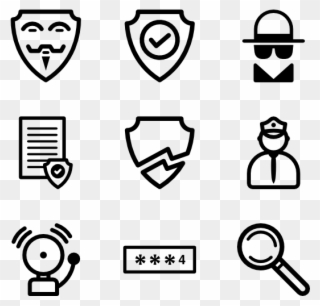 Web Security Line - Pirate Icons Clipart