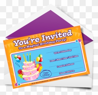 Horizontal Birthday Party Invitation - Put On A Party Invitation Clipart