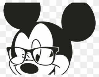 Glass Clipart Mickey Mouse - Mickey Mouse Face With Glasses - Png Download