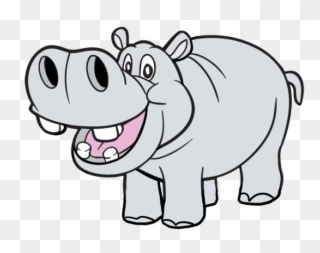 Hippo Clipart Coloring - Hippo Clipart - Png Download
