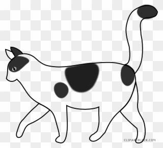 Cat Walking Animal Free Black White Images - Cat Cartoon Black And White Clipart