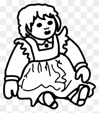 Clipart - Outline Picture Of Doll - Png Download