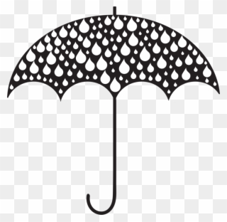Rain Drop Silhouette Cloud Umbrella - Umbrella Rain Clipart Black And White - Png Download