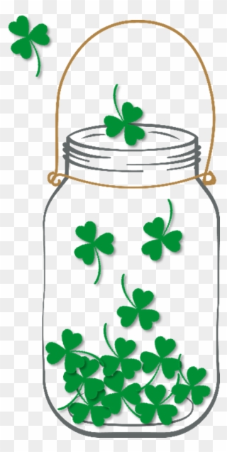 Shamrocks In Mason Jar Png - Calendar Clipart