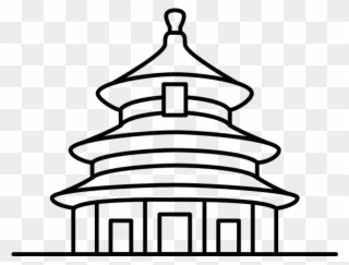 Chinese Pagoda Clipart - Temple Of Heaven Drawing - Png Download