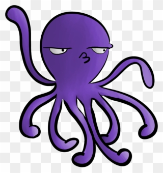 Octopus Dance Party - Purple Octopus Cartoon Clipart