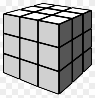 Rubiks Cube Gray - Black And White Kubrick Cube Clipart