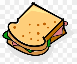 Vector Illustration Of Sandwich Sliced Cheese Or Meat - Ham Sandwich Clipart - Png Download