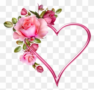 Clip Art - Heart And Flowers Png Transparent Png