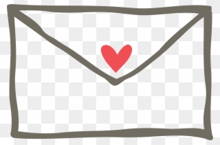 Contact - Heart Envelope Clip Art - Png Download
