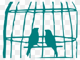 Love Birds Clipart Female Bird - Clip Art Bird Cage - Png Download