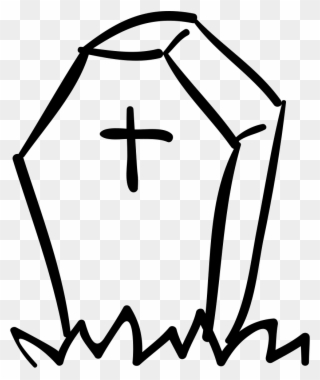 Halloween Tombstone Of Coffin Shape With A Cross Comments - Death Rates Fall Symbol Clipart