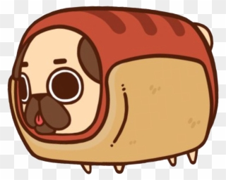 Cute Kawaii Dog Pug Hotdog Animal Nature Food Yummy - Cute Hot Dog Drawing Clipart