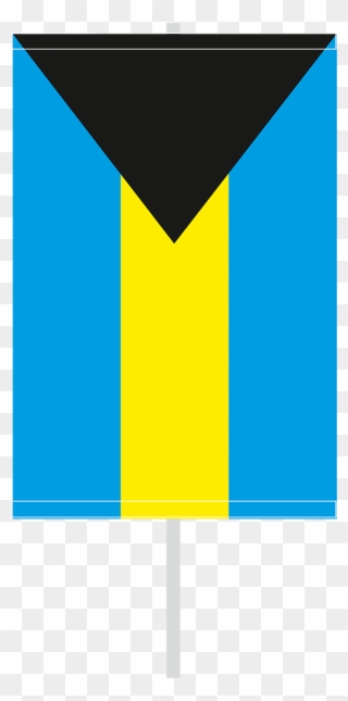 Vertical Flag With Flagpole - Bahamas Clipart