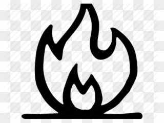 Drawn Campfire Hand - Llama Fuego Dibujo Blanco Y Negro Clipart